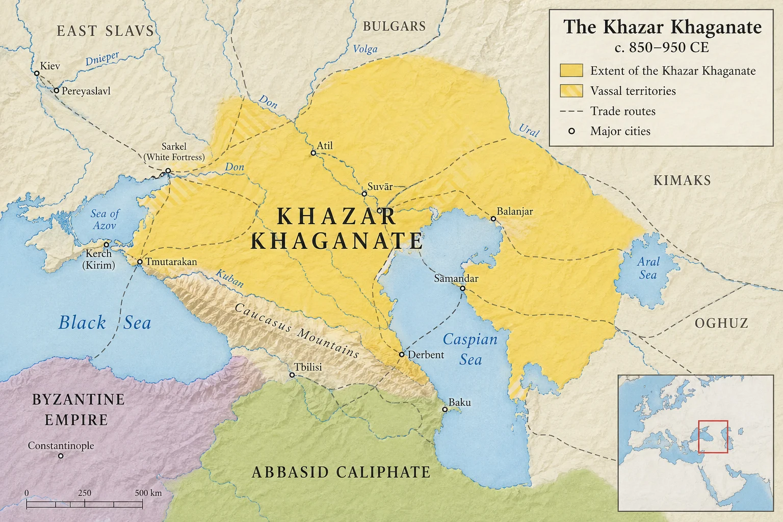 Khazar Empire history map
