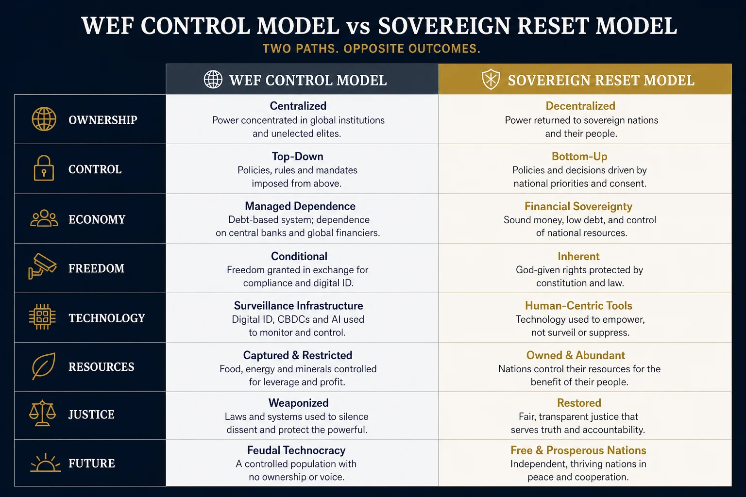 WEF vs Sovereign reset comparison